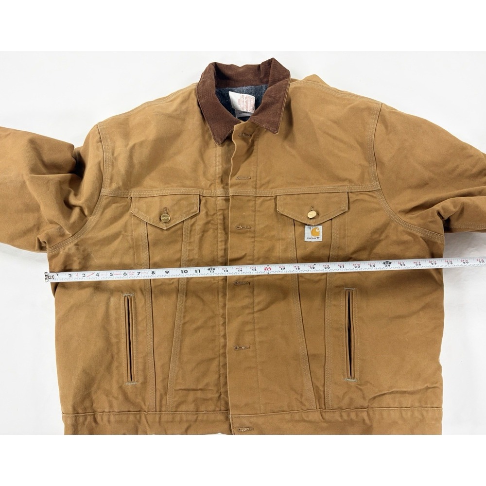 Vintage Carhartt JB0906 Brown Duck Trucker Jacket Star Tag USA Made 54 3XL Liner - Picture 9 of 10